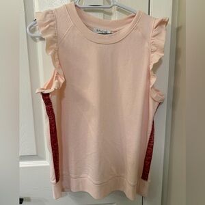 David Lerner Pink Ruffle Sleeve Tank Top